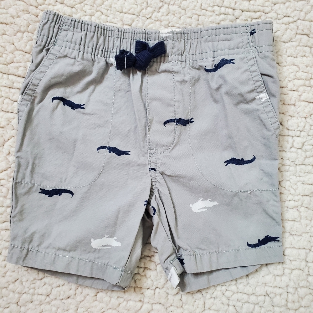 NWOT Carter's Cotton Shorts Alligator Print Size 18M
